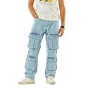 SNITCH Men Cargo Pants Baggy Fit