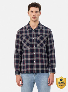 Snitch Men Checkered Casual Blue Shirt