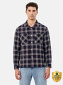 Snitch Men Checkered Casual Blue Shirt