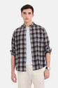 Snitch Men Checkered Casual Brown Shirt