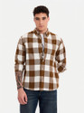 Snitch Men Checkered Casual Brown Shirt