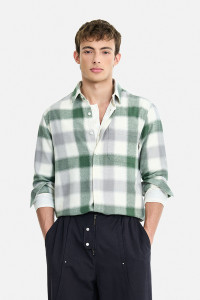 Snitch Men Checkered Casual Green Shirt