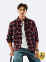 Snitch Men Checkered Casual Maroon Shirt