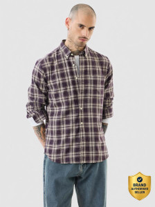 Snitch Men Checkered Casual Purple Shirt