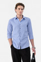 Snitch Men Checkered Formal Light Blue Shirt