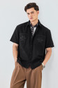 Snitch Men Embroidered Casual Black Shirt