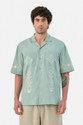 Snitch Men Embroidered Casual Light Green Shirt
