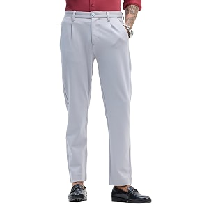 snitch men formal trousers  slim fit mid rise plain design  viscose blend amp wrinkle-resistant fabric for office