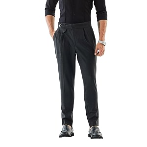 snitch men formal trousers  tailored pleated design with regular fit amp smooth texture  premium polyester blend for office meetings amp special occasions