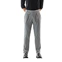 SNITCH Men Formal Trousers | Tailored Pleated Design with Regular Fit &amp; Smooth Texture | Premium Polyester Blend for Office, Meetings &amp; Special Occasions