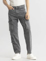 Snitch Men Loose Fit Mid Rise Grey Jeans
