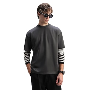SNITCH Men Oversized T-Shirt Relaxed Fit