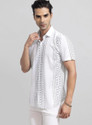 Snitch Men Printed Casual White Shirt
