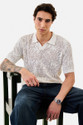 Snitch Men Self Design Polo Neck Pure