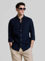 Snitch Men Solid Casual Blue Shirt