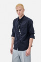 Snitch Men Solid Casual Blue Shirt
