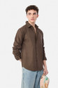 Snitch Men Solid Casual Brown Shirt