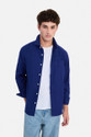 Snitch Men Solid Casual Dark Blue Shirt