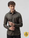 Snitch Men Solid Casual Grey Shirt