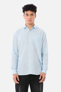 Snitch Men Solid Casual Light Blue Shirt