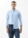 Snitch Men Solid Casual Light Blue Shirt