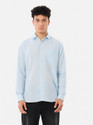 Snitch Men Solid Casual Light Blue Shirt