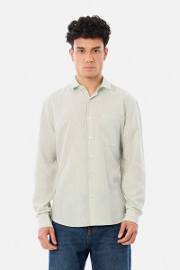 Snitch Men Solid Casual Light Green Shirt