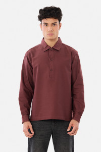 Snitch Men Solid Casual Maroon Shirt