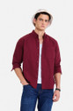 Snitch Men Solid Casual Maroon Shirt