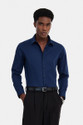 Snitch Men Solid Formal Dark Blue Shirt