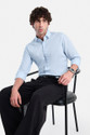 Snitch Men Solid Formal Light Blue Shirt