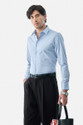 Snitch Men Solid Formal Light Blue Shirt