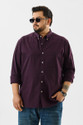 Snitch Men Solid Formal Purple Shirt