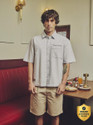 Snitch Men Striped Casual Grey Shirt