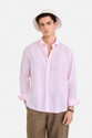 Snitch Men Striped Casual Pink Shirt
