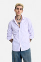 Snitch Men Striped Casual Purple Shirt