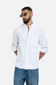 Snitch Men Striped Casual White Shirt