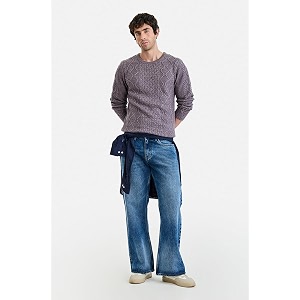 SNITCH Men Sweater Textured Cable Knit