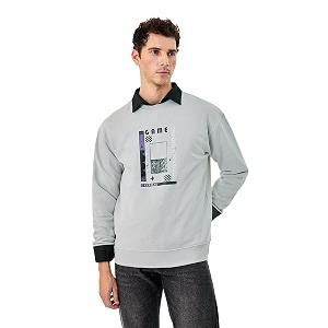 SNITCH Men Sweatshirt Graphic Print Oversized
