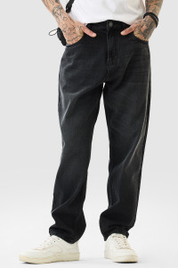 Snitch Relaxed Fit Men Dark Grey Jeans