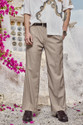 Snitch Men Relaxed Beige Polyester Trousers