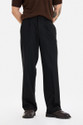 Snitch Men Relaxed Black Polyester Trousers