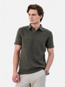 Snitch Self Design Men Polo Neck Grey