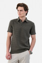 Snitch Self Design Men Polo Neck Grey