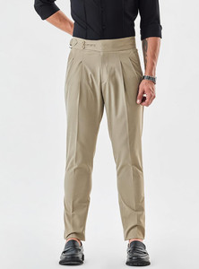 Snitch Slim Fit Men Beige Trousers