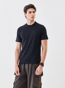 Snitch Solid Men Crew Neck Black T-Shirt