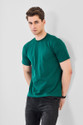 Snitch Solid Men Crew Neck Dark Green