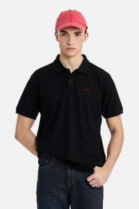 Snitch Solid Men Polo Neck Black T-Shirt