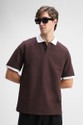 Snitch Solid Men Polo Neck Brown T-Shirt