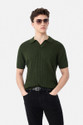 Snitch Solid Men Polo Neck Green T-Shirt